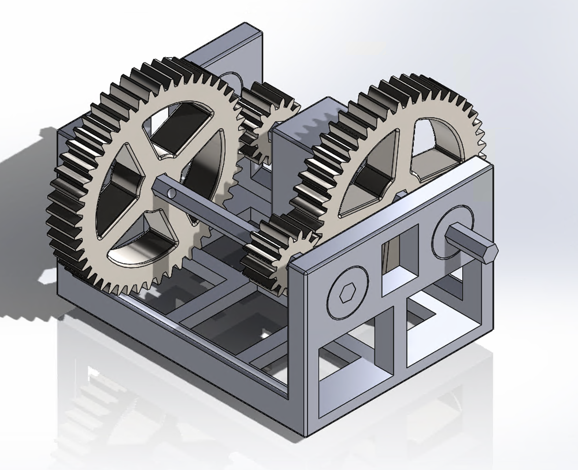 CAD model of a gearbox