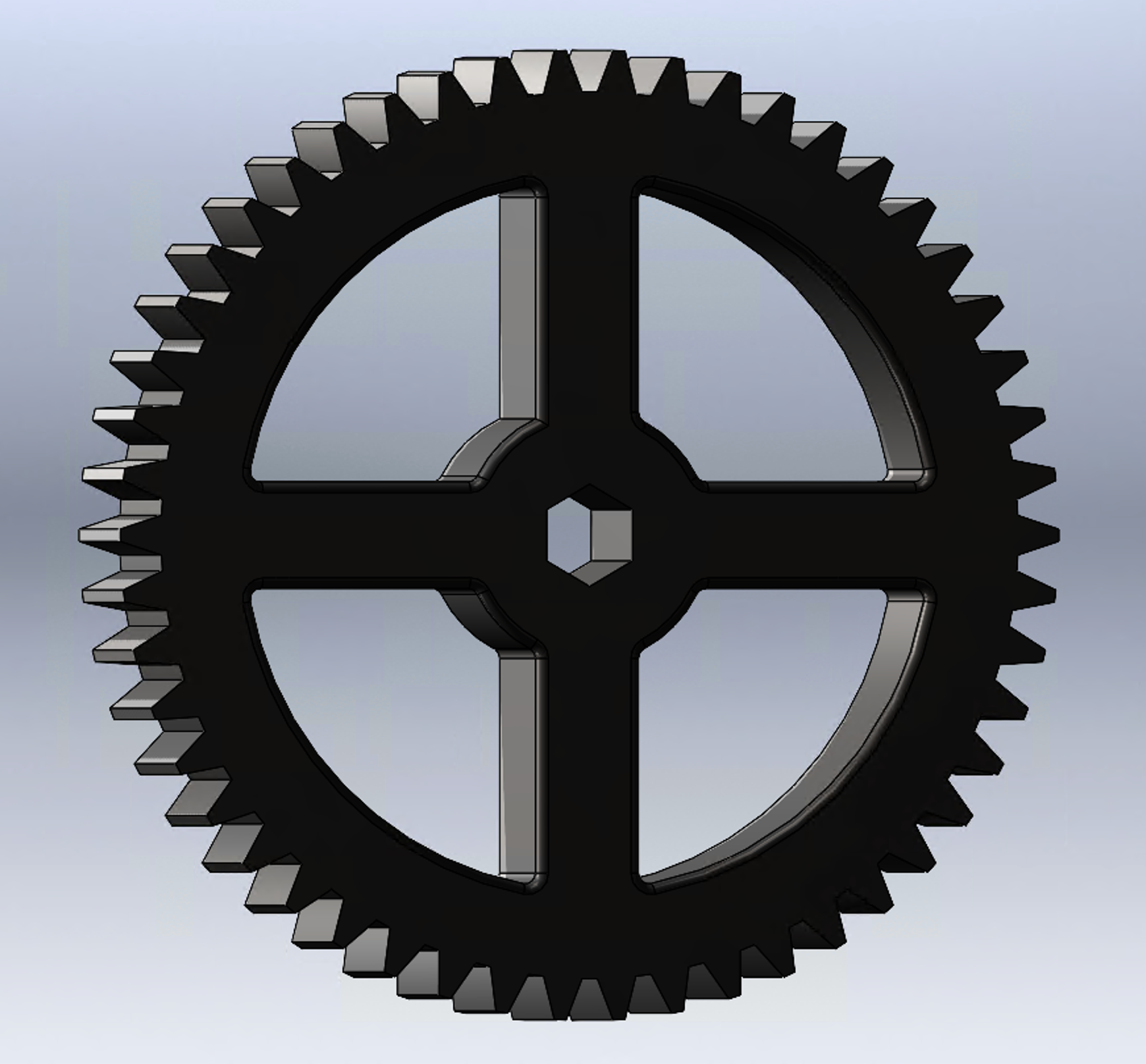 CAD model of a large 50-tooth spur gear